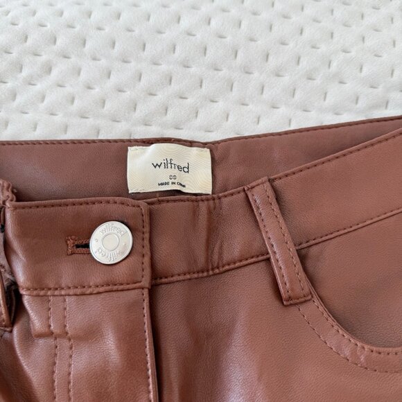 ARITZIA WILFRE MELINA PANTS PATINA BROWN 00 - Picture 3 of 5